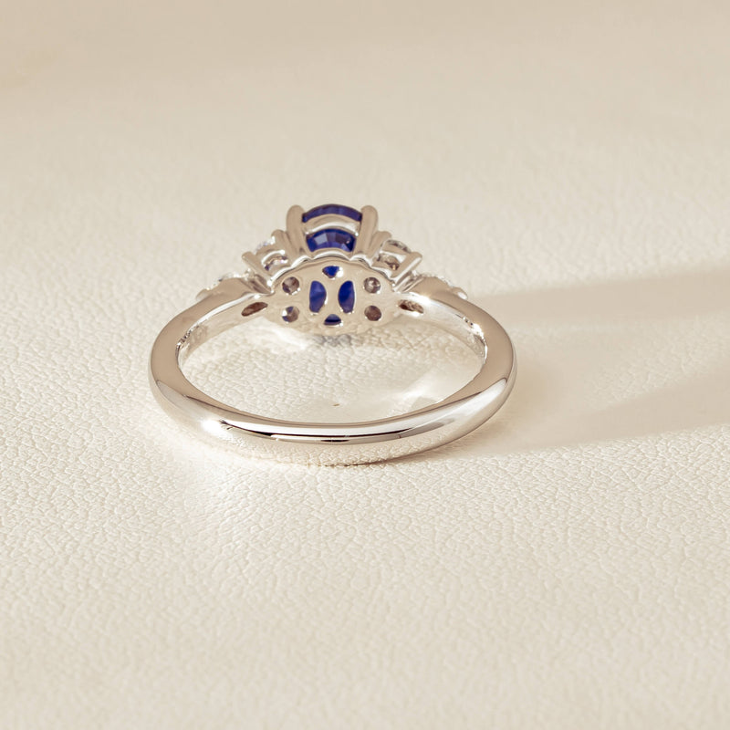 18ct White Gold 2.10ct Sapphire & Diamond Oriana Ring - Ring - Walker & Hall