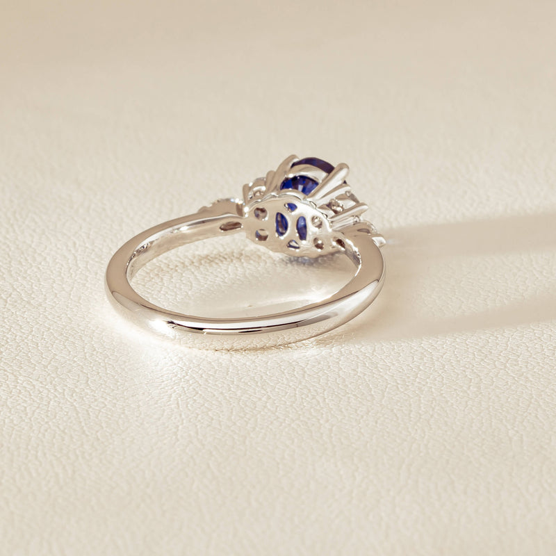 18ct White Gold 2.10ct Sapphire & Diamond Oriana Ring - Ring - Walker & Hall