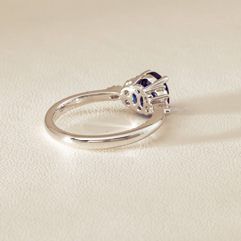 18ct White Gold 2.10ct Sapphire & Diamond Oriana Ring - Ring - Walker & Hall