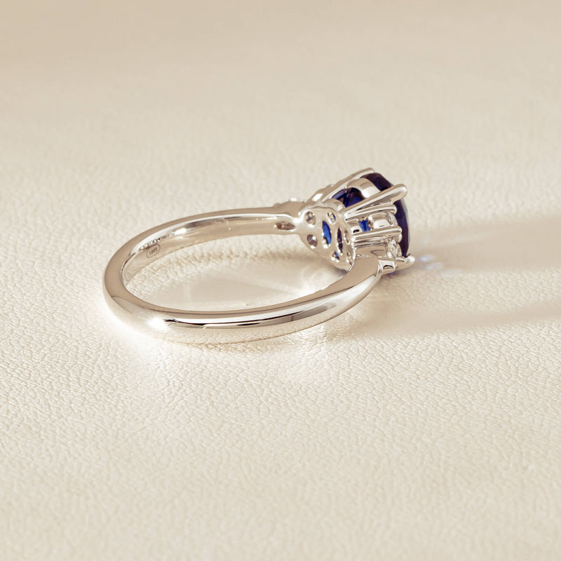18ct White Gold 2.10ct Sapphire & Diamond Oriana Ring - Ring - Walker & Hall