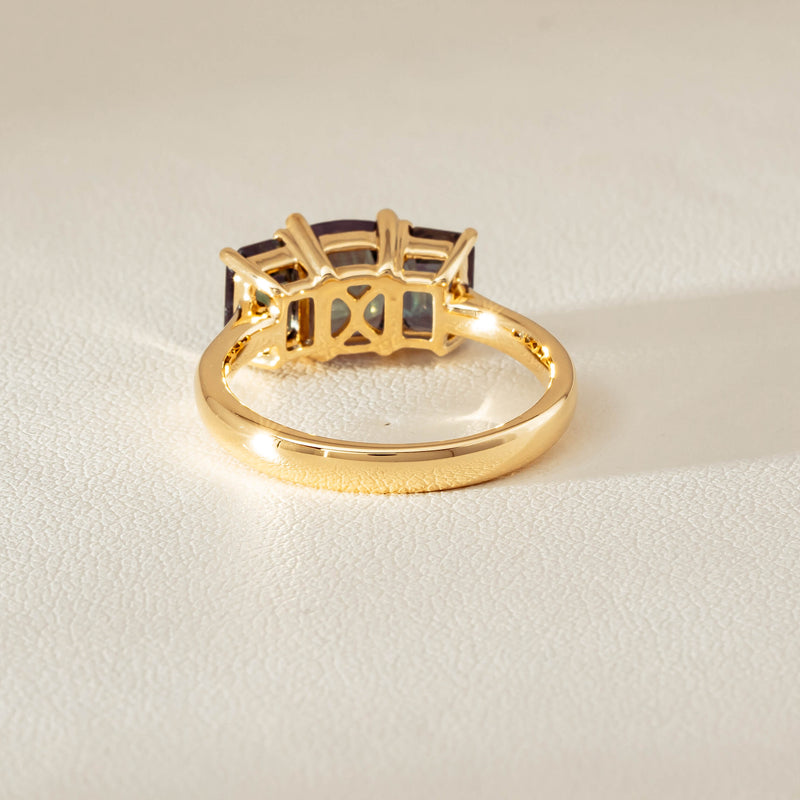 18ct Yellow Gold 3.69ct Green Sapphire Odyssey Ring - Ring - Walker & Hall
