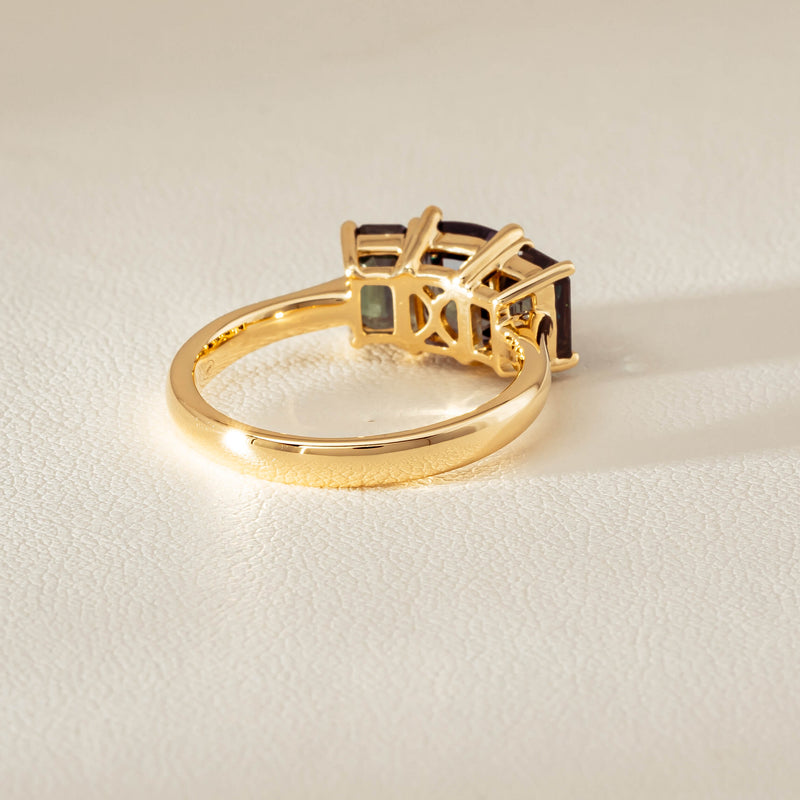 18ct Yellow Gold 3.69ct Green Sapphire Odyssey Ring - Ring - Walker & Hall