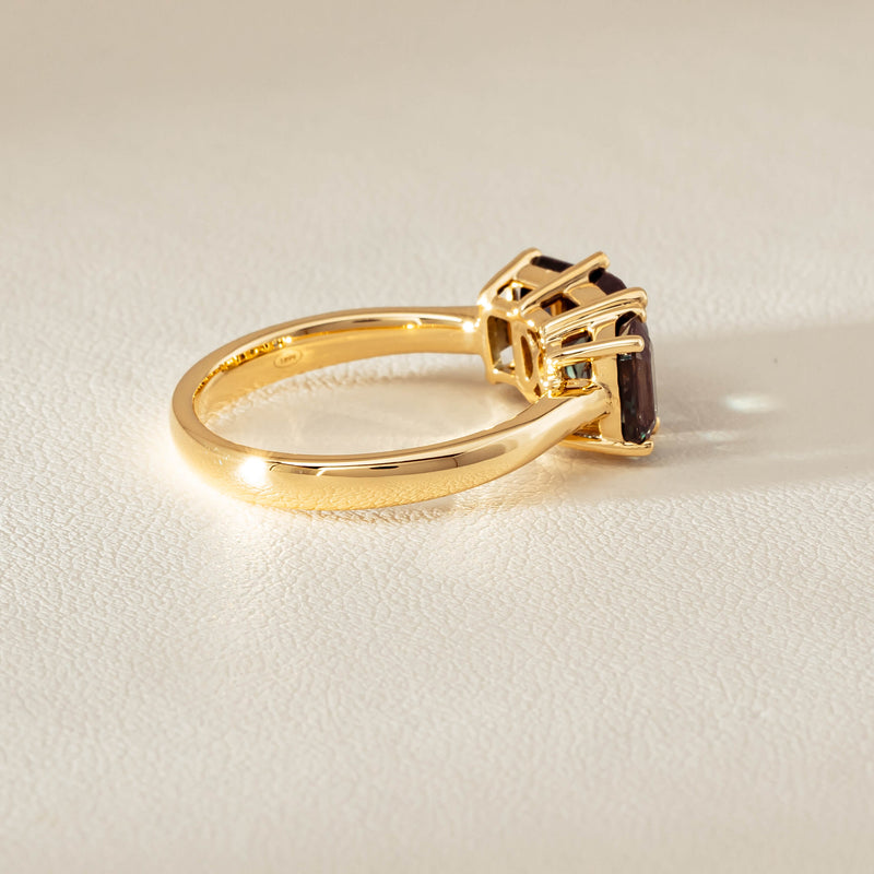 18ct Yellow Gold 3.69ct Green Sapphire Odyssey Ring - Ring - Walker & Hall