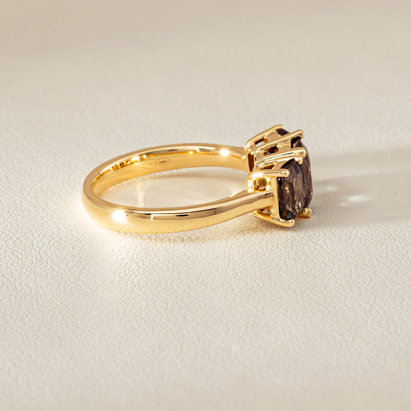18ct Yellow Gold 3.69ct Green Sapphire Odyssey Ring - Ring - Walker & Hall