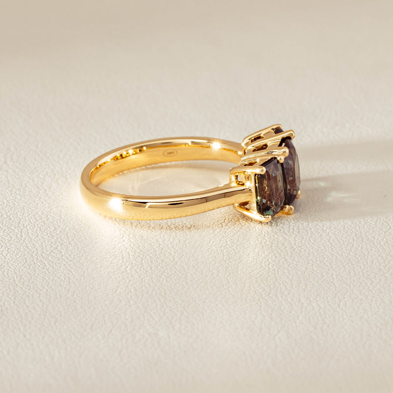 18ct Yellow Gold 3.69ct Green Sapphire Odyssey Ring - Ring - Walker & Hall