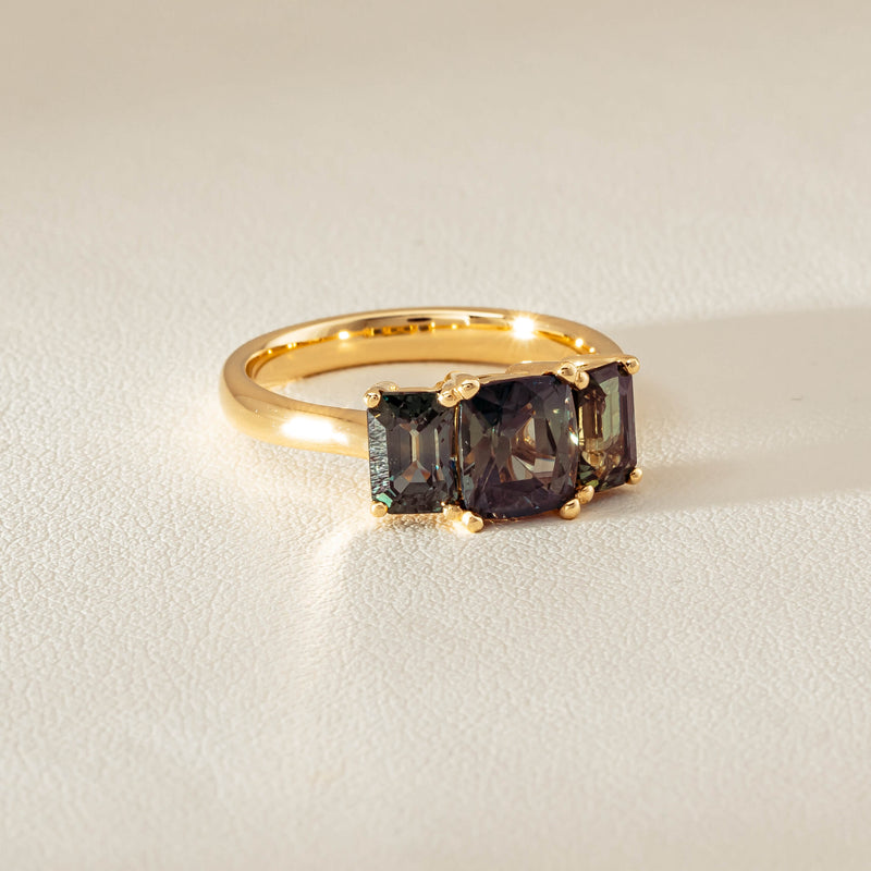 18ct Yellow Gold 3.69ct Green Sapphire Odyssey Ring - Ring - Walker & Hall