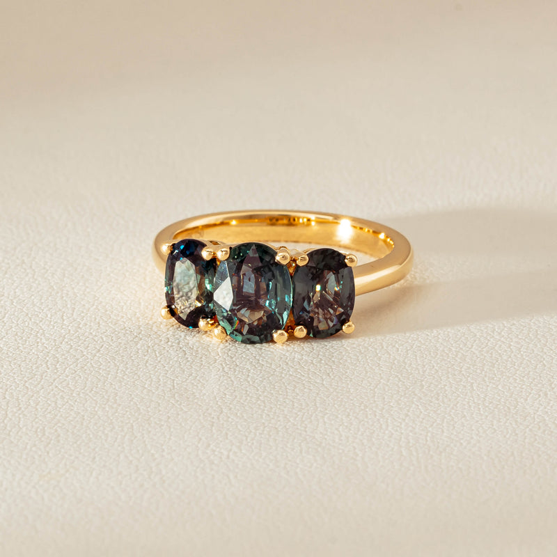 18ct Yellow Gold 3.60ct Green Sapphire Odyssey Ring - Ring - Walker & Hall