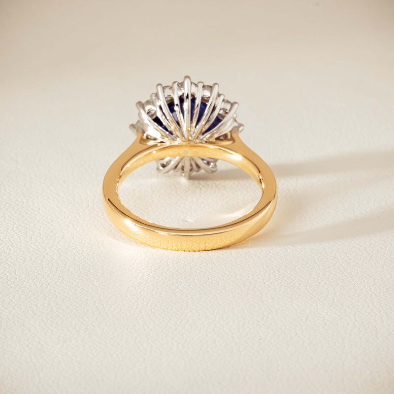 18ct Yellow Gold 3.72ct Sapphire & Diamond Belle Ring - Ring - Walker & Hall