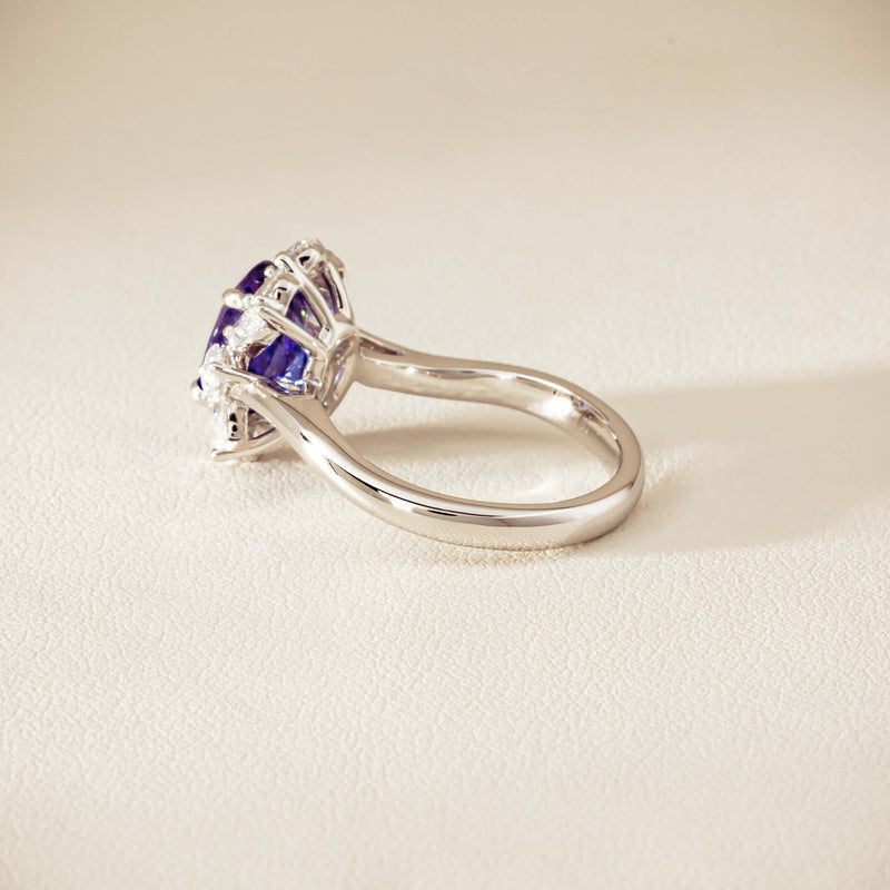 18ct White Gold 2.74ct Tanzanite & Diamond Seraphine Ring - Ring - Walker & Hall
