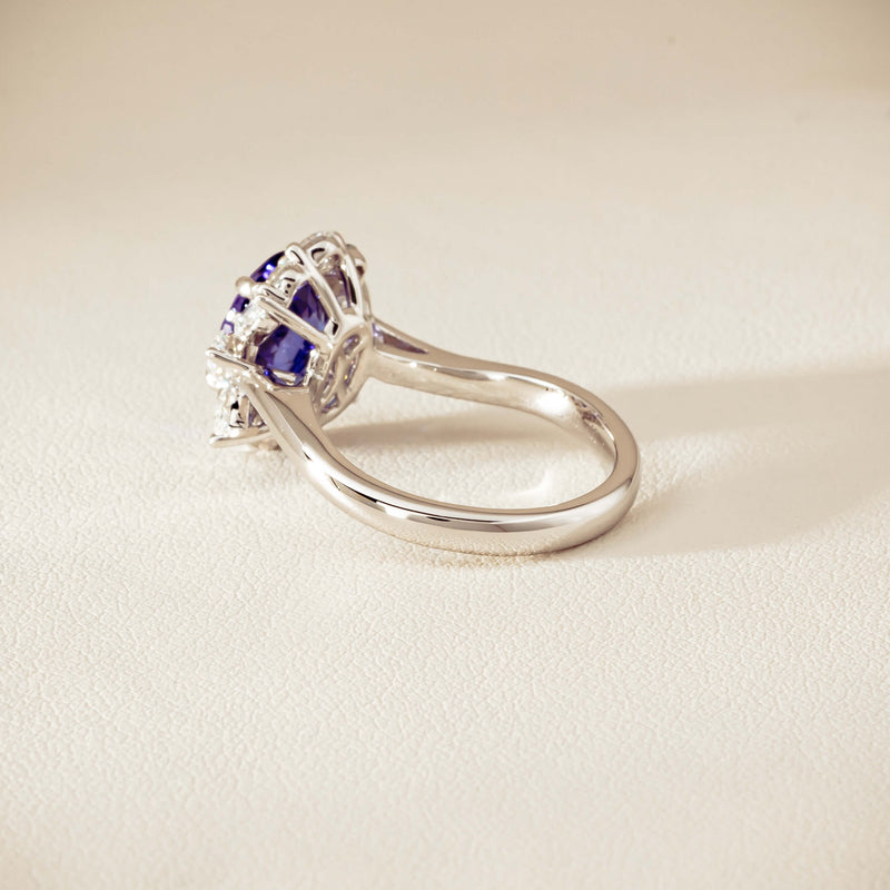 18ct White Gold 2.74ct Tanzanite & Diamond Seraphine Ring - Ring - Walker & Hall