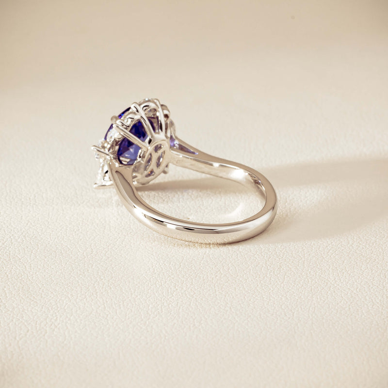 18ct White Gold 2.74ct Tanzanite & Diamond Seraphine Ring - Ring - Walker & Hall