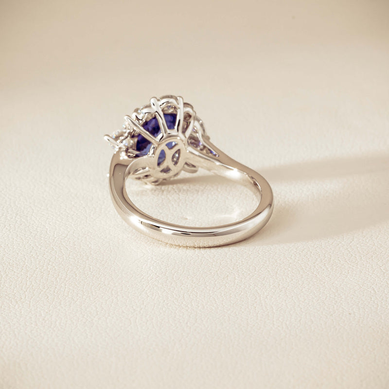 18ct White Gold 2.74ct Tanzanite & Diamond Seraphine Ring - Ring - Walker & Hall