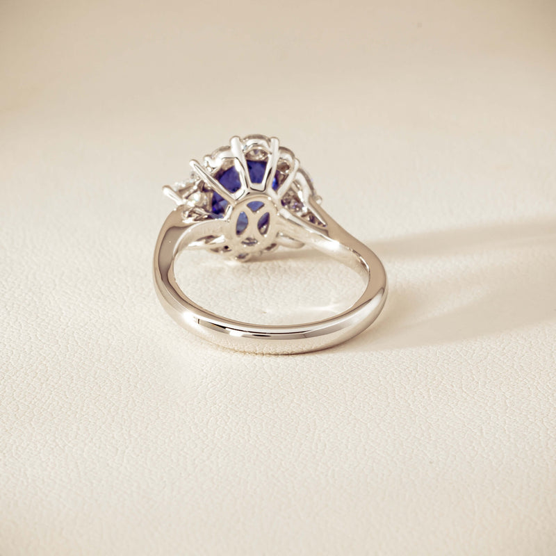 18ct White Gold 2.74ct Tanzanite & Diamond Seraphine Ring - Ring - Walker & Hall