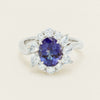 18ct White Gold 2.74ct Tanzanite & Diamond Seraphine Ring - Ring - Walker & Hall