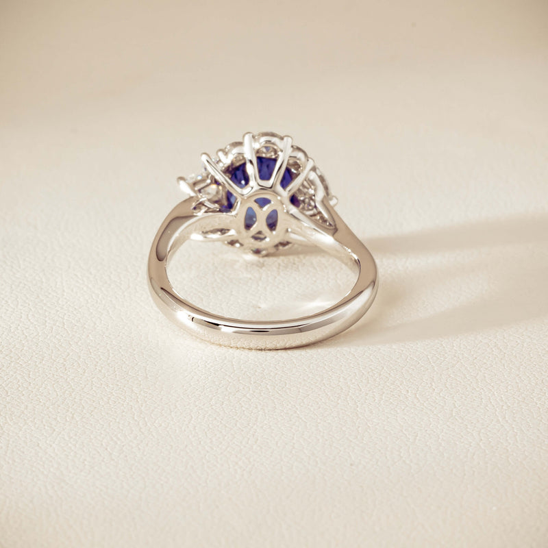 18ct White Gold 2.74ct Tanzanite & Diamond Seraphine Ring - Ring - Walker & Hall