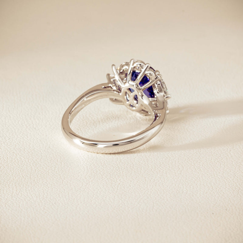 18ct White Gold 2.74ct Tanzanite & Diamond Seraphine Ring - Ring - Walker & Hall