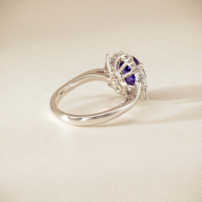 18ct White Gold 2.74ct Tanzanite & Diamond Seraphine Ring - Ring - Walker & Hall