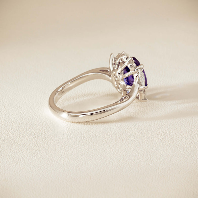 18ct White Gold 2.74ct Tanzanite & Diamond Seraphine Ring - Ring - Walker & Hall