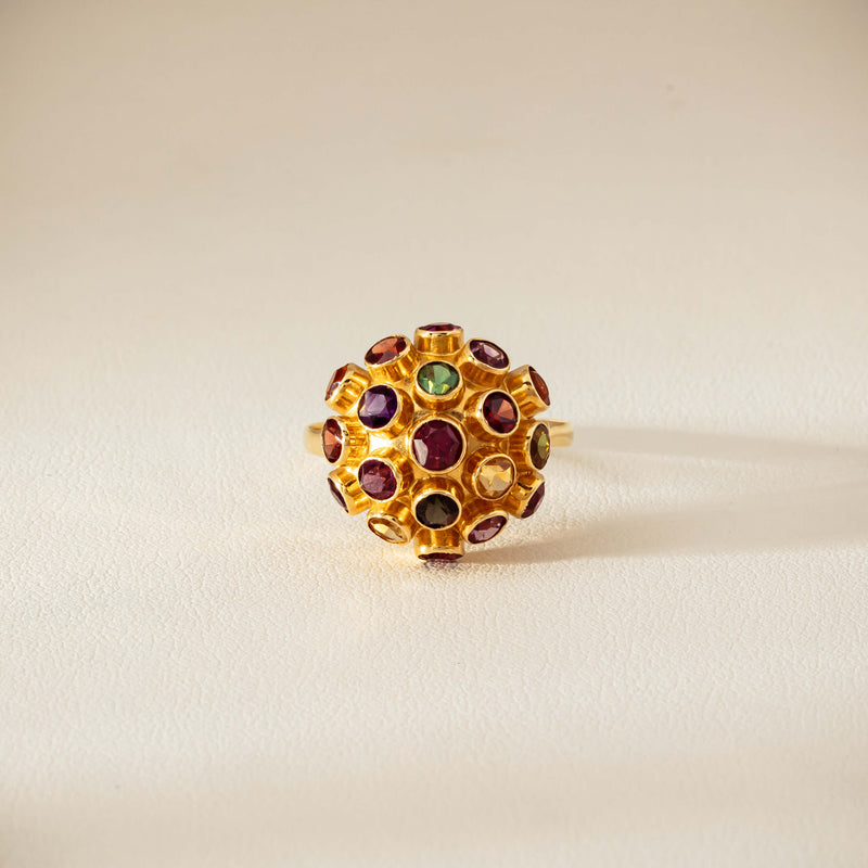 Vintage 18ct Yellow Gold Gem-Set Sputnik Ring - Ring - Walker & Hall