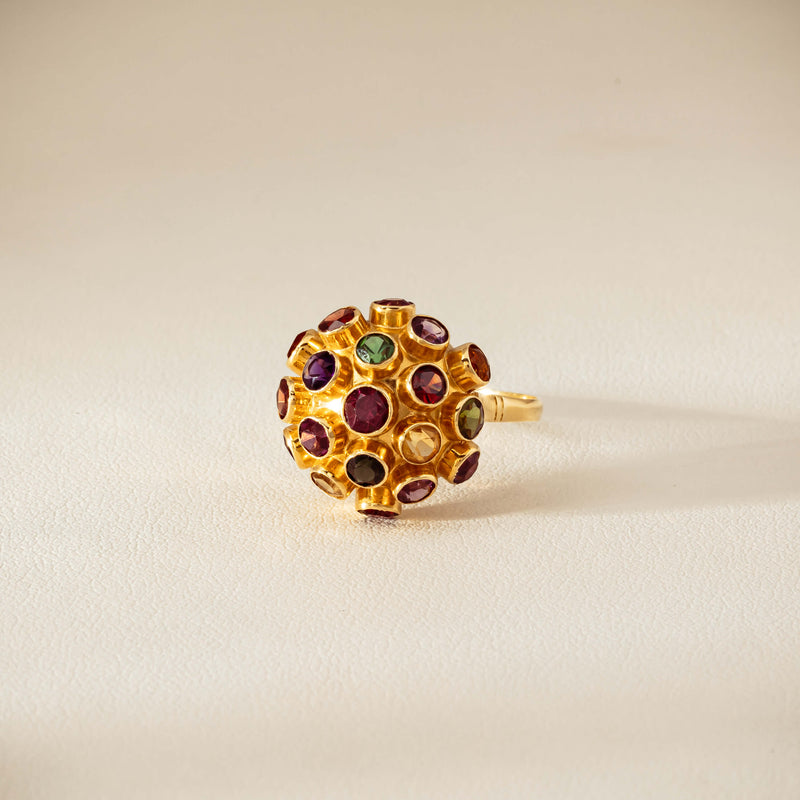 Vintage 18ct Yellow Gold Gem-Set Sputnik Ring - Ring - Walker & Hall