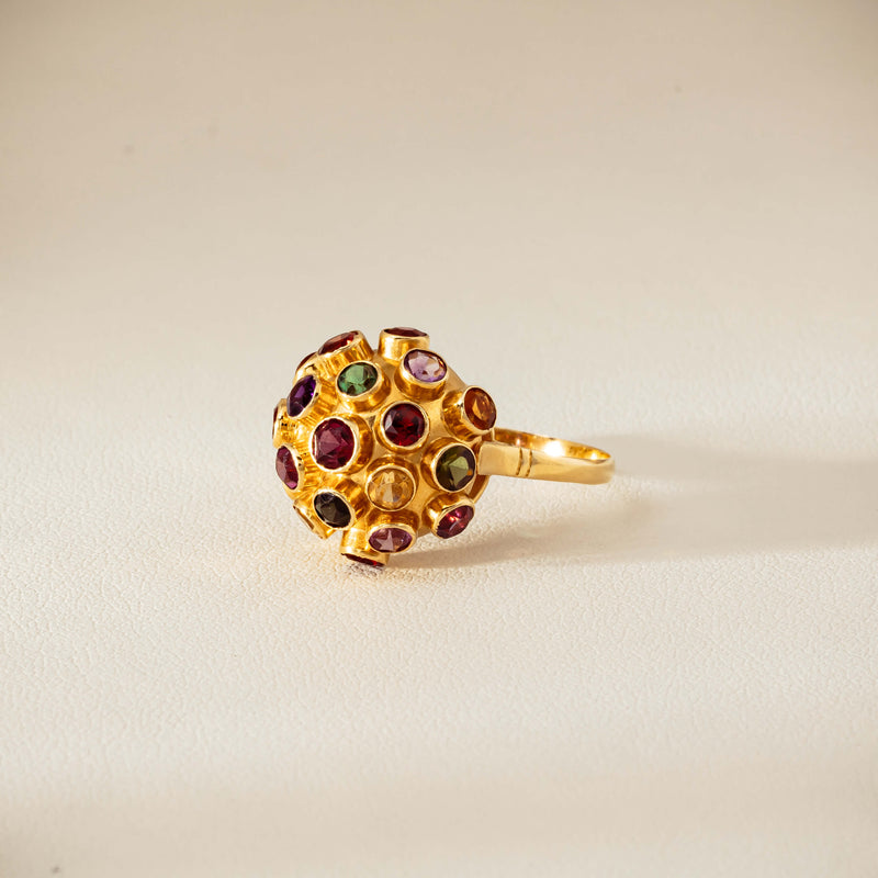 Vintage 18ct Yellow Gold Gem-Set Sputnik Ring - Ring - Walker & Hall