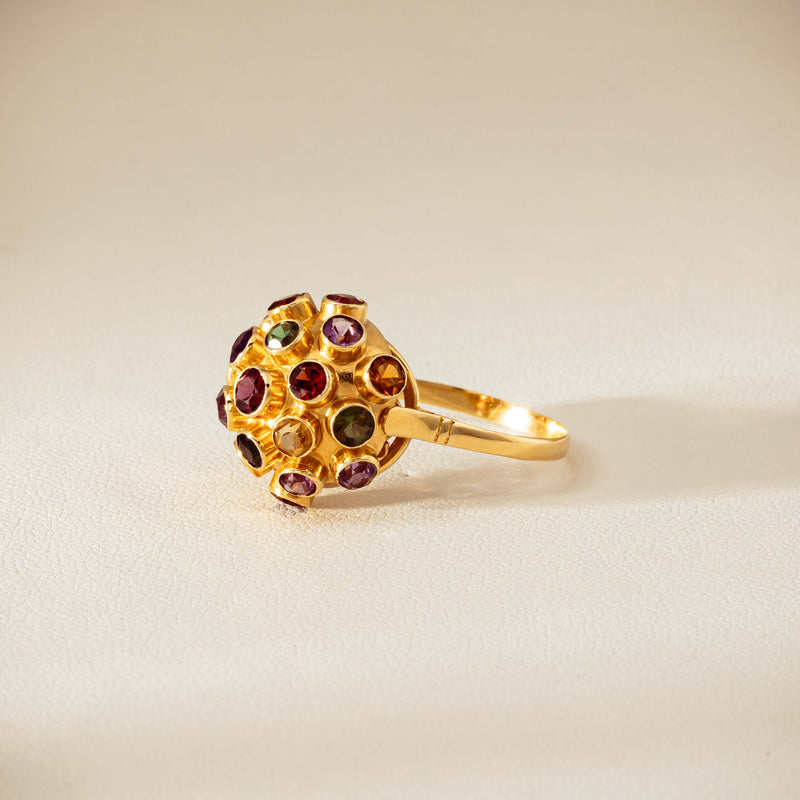 Vintage 18ct Yellow Gold Gem-Set Sputnik Ring - Ring - Walker & Hall