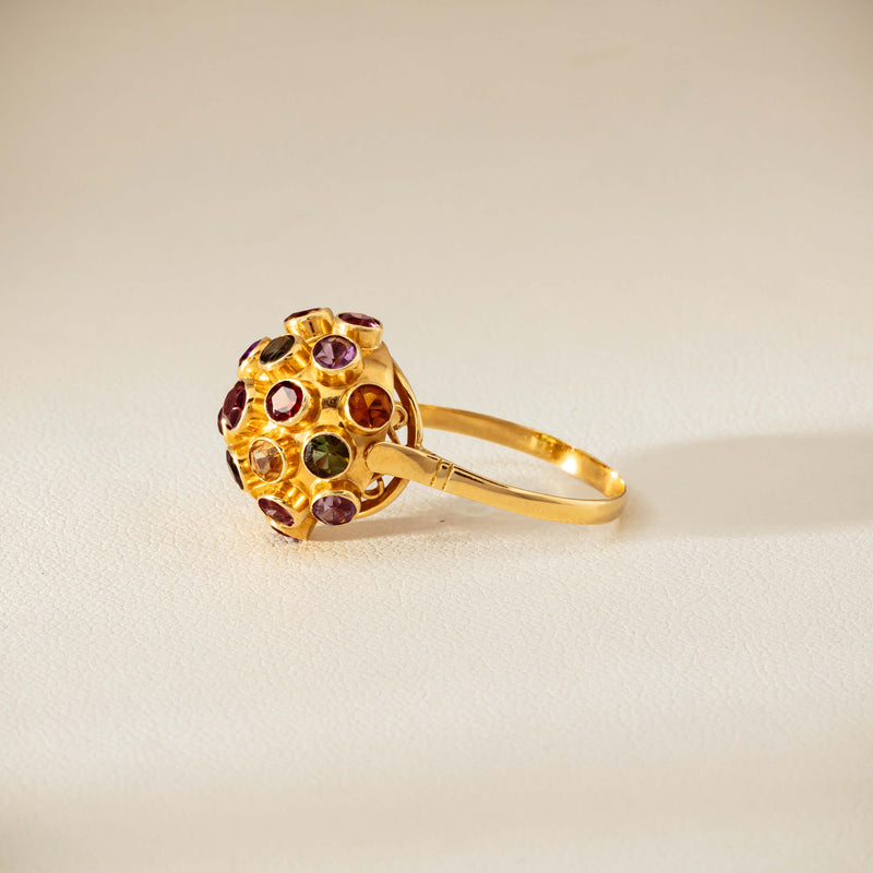 Vintage 18ct Yellow Gold Gem-Set Sputnik Ring - Ring - Walker & Hall
