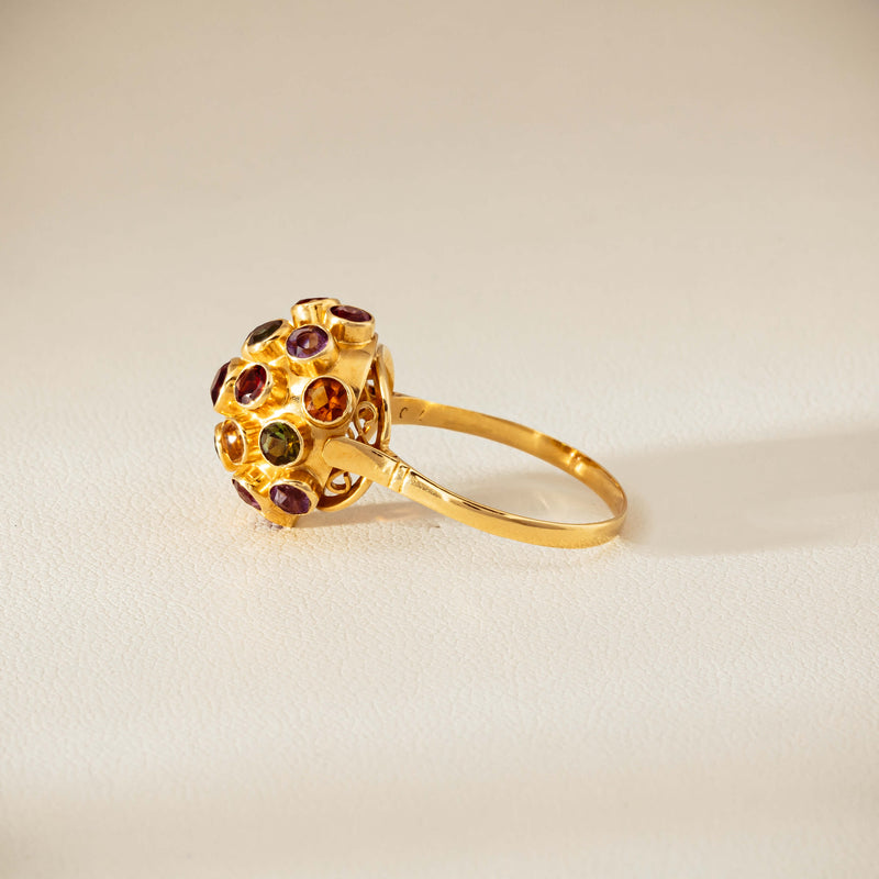 Vintage 18ct Yellow Gold Gem-Set Sputnik Ring - Ring - Walker & Hall
