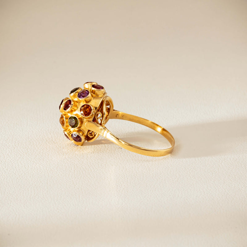 Vintage 18ct Yellow Gold Gem-Set Sputnik Ring - Ring - Walker & Hall