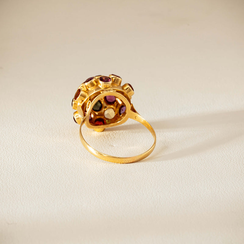 Vintage 18ct Yellow Gold Gem-Set Sputnik Ring - Ring - Walker & Hall