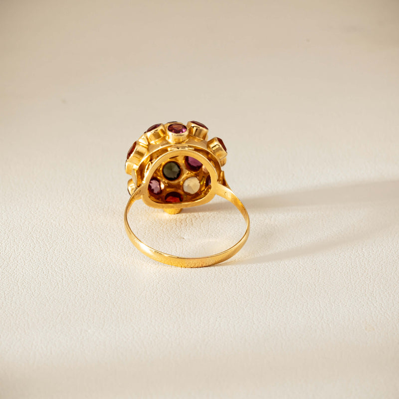 Vintage 18ct Yellow Gold Gem-Set Sputnik Ring - Ring - Walker & Hall