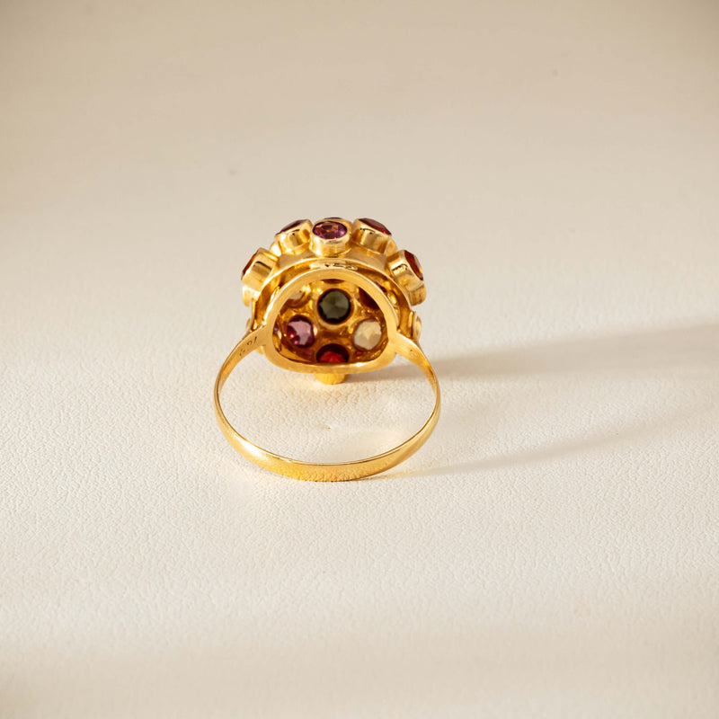 Vintage 18ct Yellow Gold Gem-Set Sputnik Ring - Ring - Walker & Hall