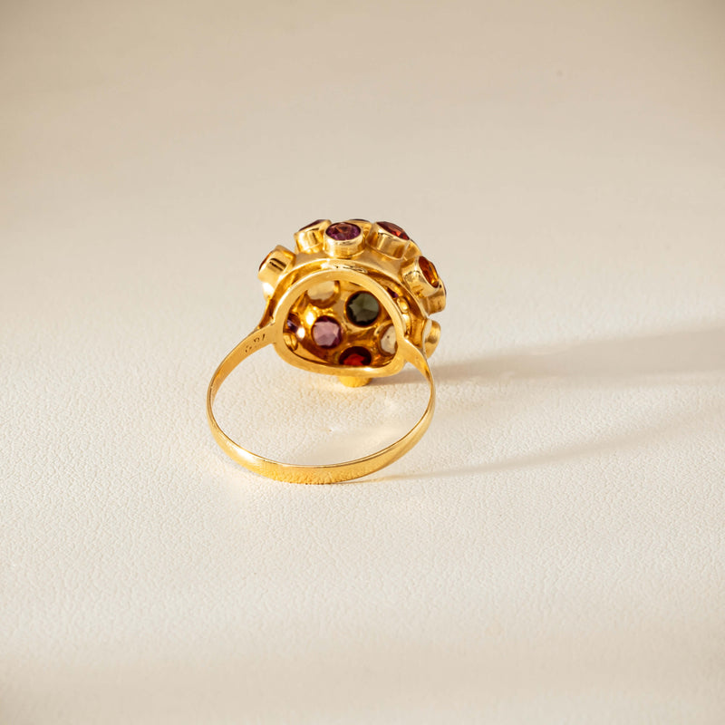Vintage 18ct Yellow Gold Gem-Set Sputnik Ring - Ring - Walker & Hall