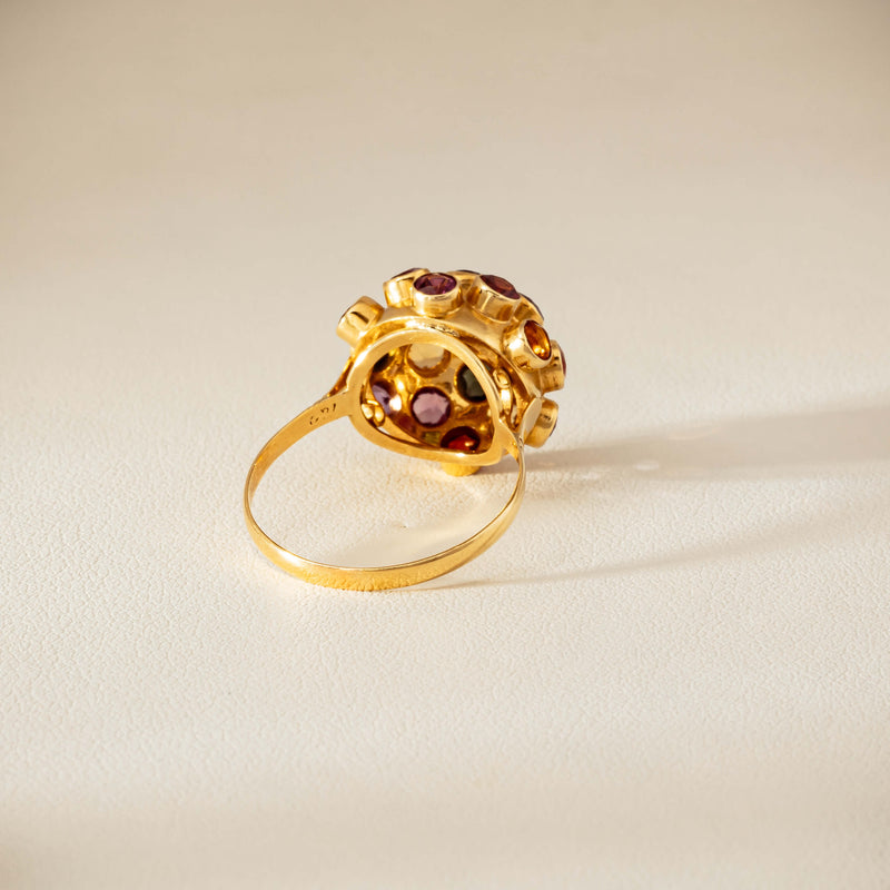 Vintage 18ct Yellow Gold Gem-Set Sputnik Ring - Ring - Walker & Hall