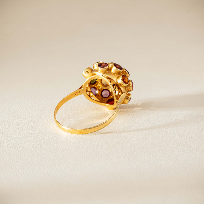 Vintage 18ct Yellow Gold Gem-Set Sputnik Ring - Ring - Walker & Hall