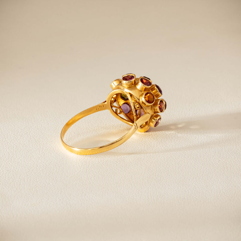 Vintage 18ct Yellow Gold Gem-Set Sputnik Ring - Ring - Walker & Hall