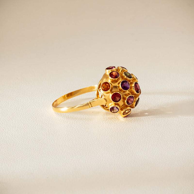 Vintage 18ct Yellow Gold Gem-Set Sputnik Ring - Ring - Walker & Hall