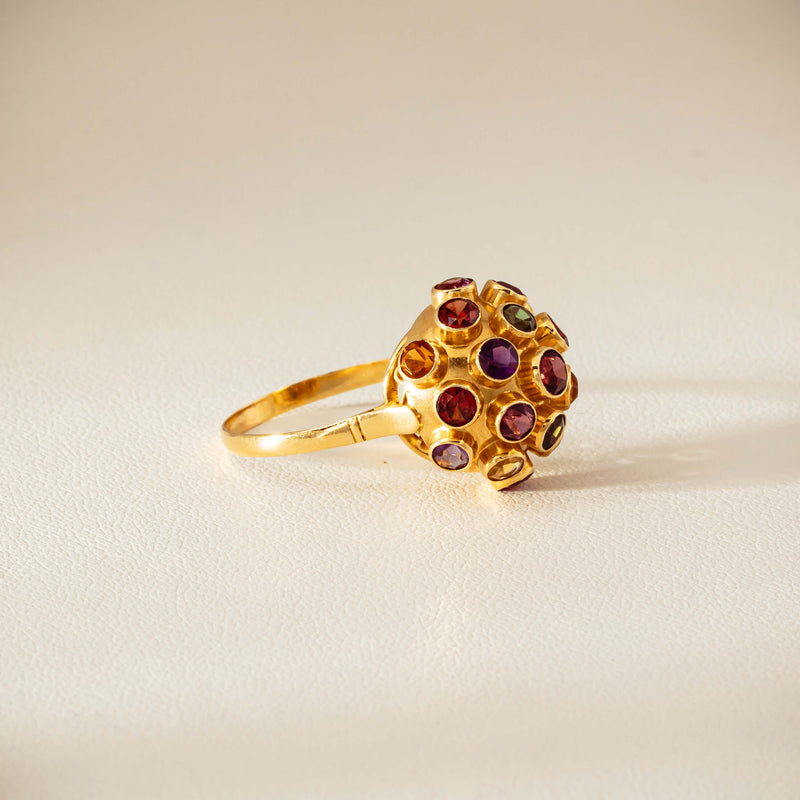Vintage 18ct Yellow Gold Gem-Set Sputnik Ring - Ring - Walker & Hall