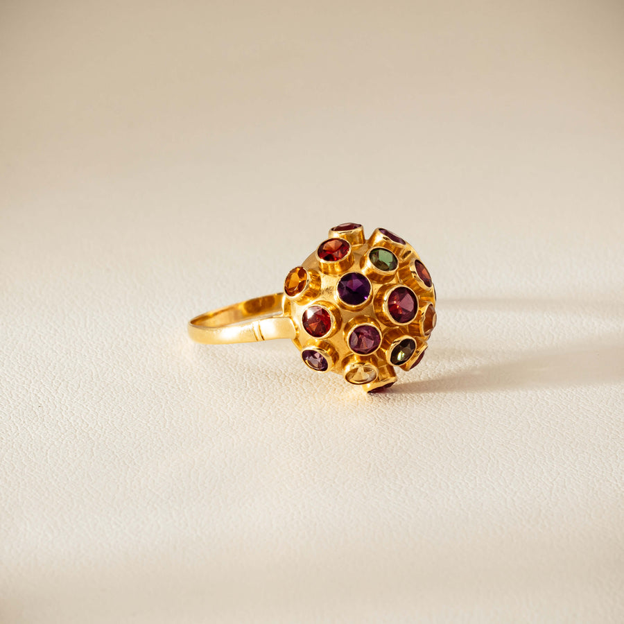 Vintage 18ct Yellow Gold Gem-Set Sputnik Ring - Ring - Walker & Hall