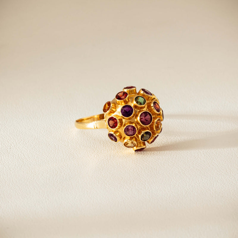 Vintage 18ct Yellow Gold Gem-Set Sputnik Ring - Ring - Walker & Hall