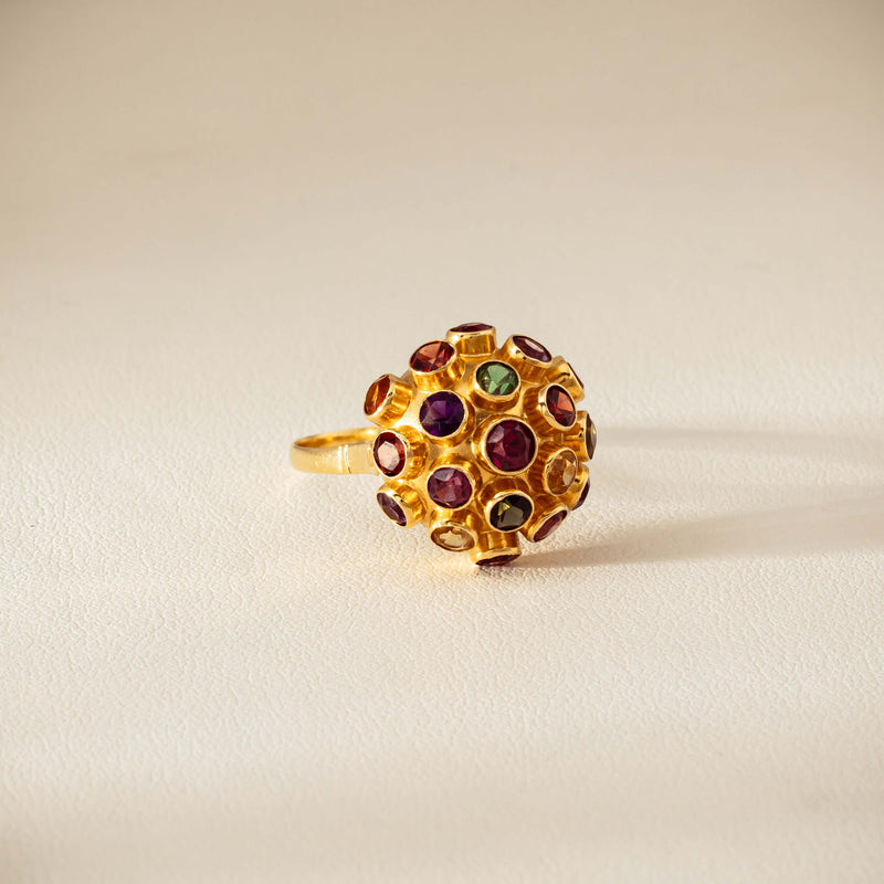 Vintage 18ct Yellow Gold Gem-Set Sputnik Ring - Ring - Walker & Hall