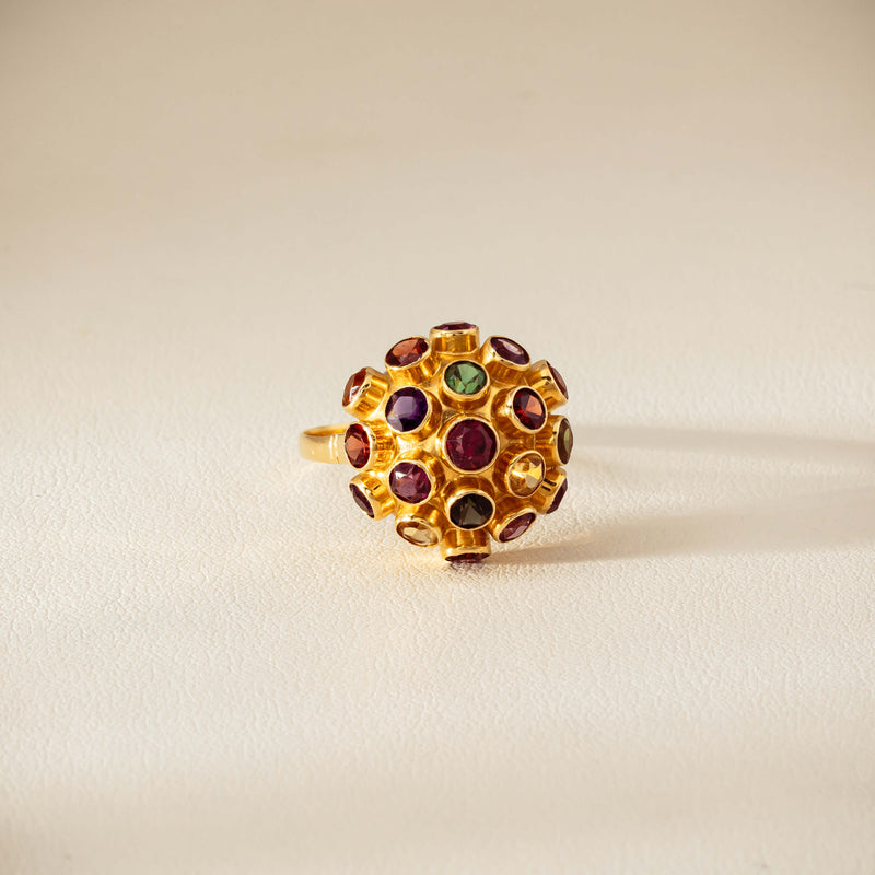 Vintage 18ct Yellow Gold Gem-Set Sputnik Ring - Ring - Walker & Hall