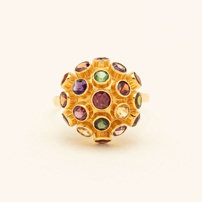 Vintage 18ct Yellow Gold Gem-Set Sputnik Ring - Ring - Walker & Hall