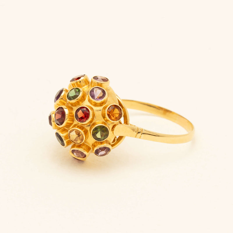 Vintage 18ct Yellow Gold Gem-Set Sputnik Ring - Ring - Walker & Hall