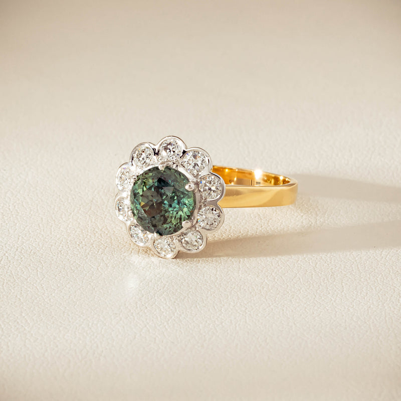 Deja Vu 18ct Yellow Gold 2.20ct Green Sapphire Ring - Ring - Walker & Hall