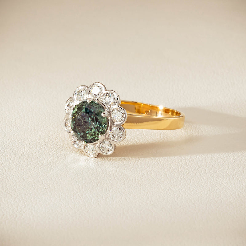Deja Vu 18ct Yellow Gold 2.20ct Green Sapphire Ring - Ring - Walker & Hall