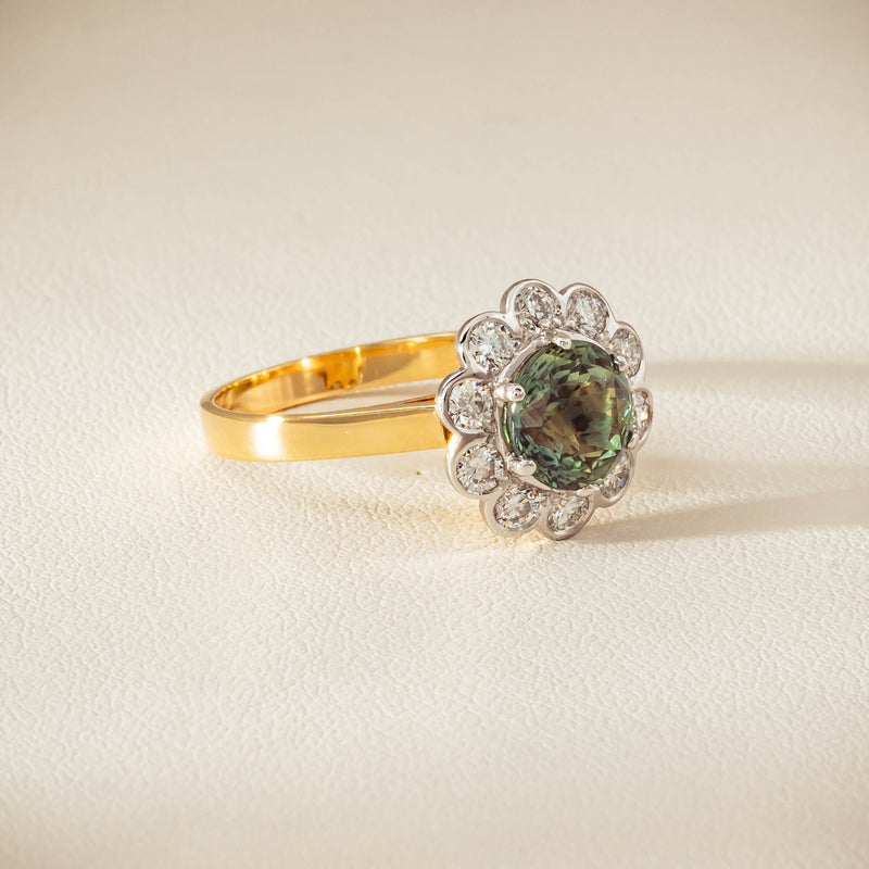 Deja Vu 18ct Yellow Gold 2.20ct Green Sapphire Ring - Ring - Walker & Hall