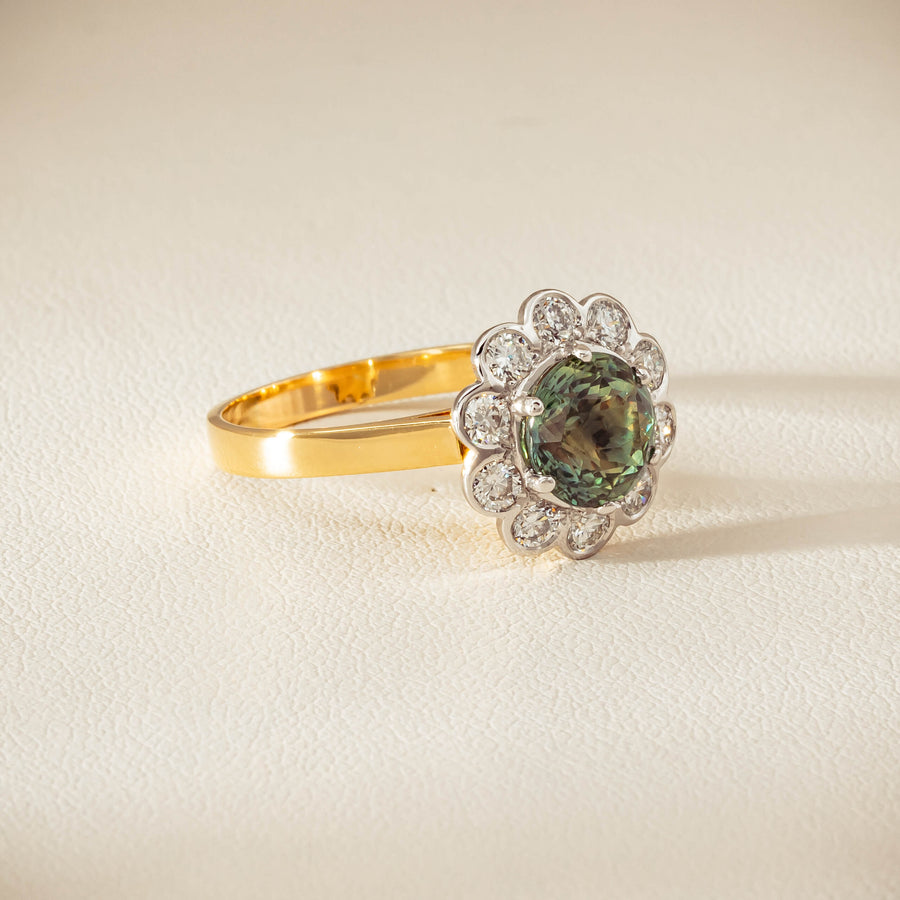 Deja Vu 18ct Yellow Gold 2.20ct Green Sapphire Ring - Ring - Walker & Hall