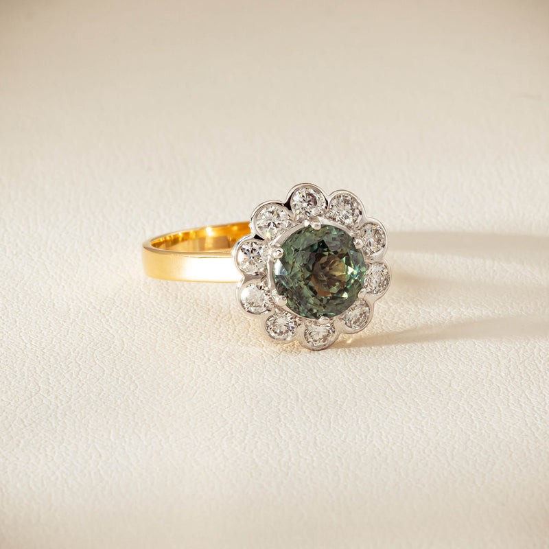 Deja Vu 18ct Yellow Gold 2.20ct Green Sapphire Ring - Ring - Walker & Hall