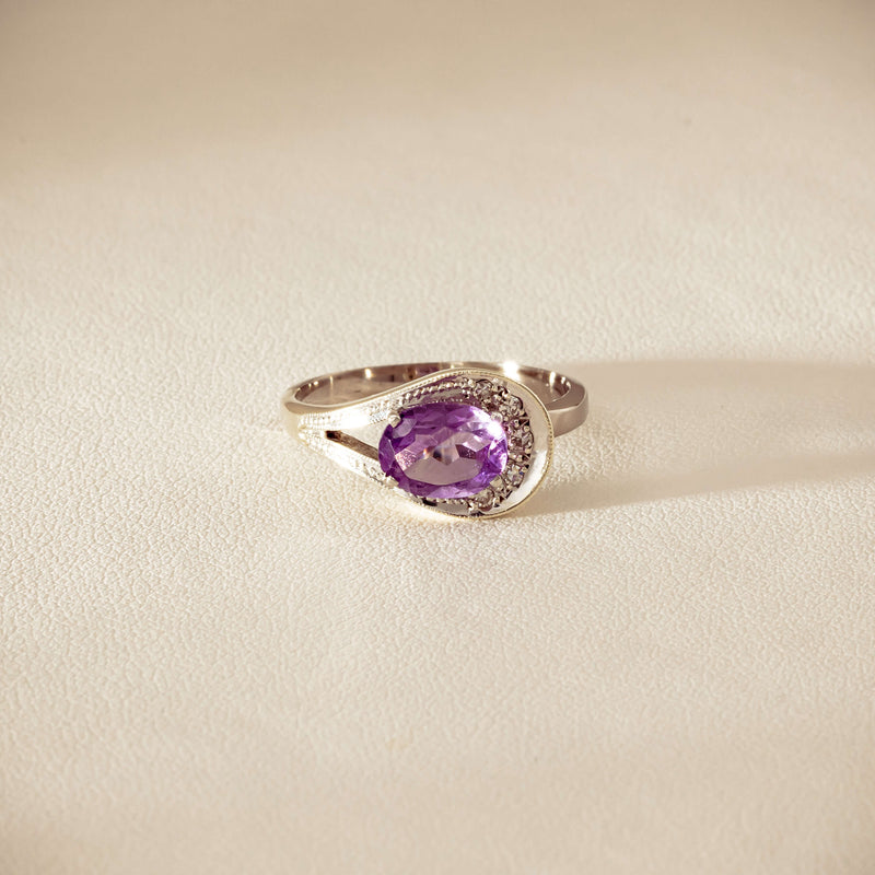 Deja Vu Mixed Carat White Gold Amethyst & Diamond Ring - Ring - Walker & Hall